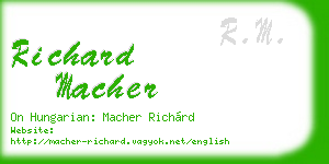 richard macher business card